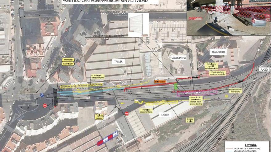 Restricciones de tráfico en la zona del Tanatorio Estavesa por las obras de la autovía