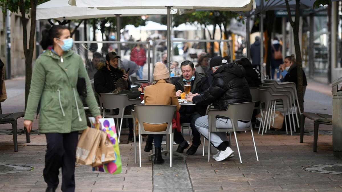 Ambiente en la zona peatonal de Pontevedra