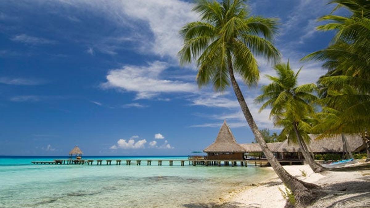 Hotel en el Atolón Rangiroa.