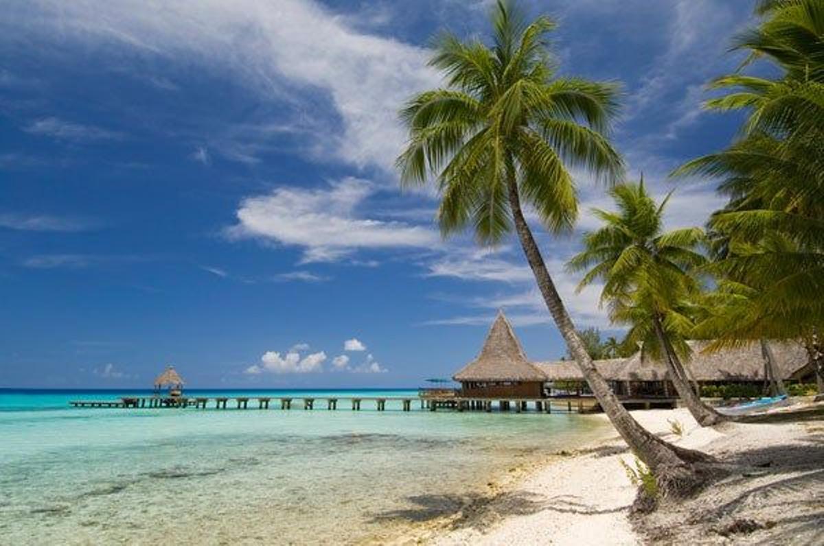 Hotel en el Atolón Rangiroa.