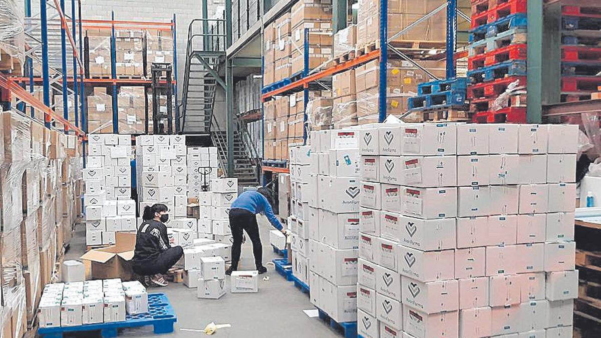 Centro logístico en el que está el material que se reparte.