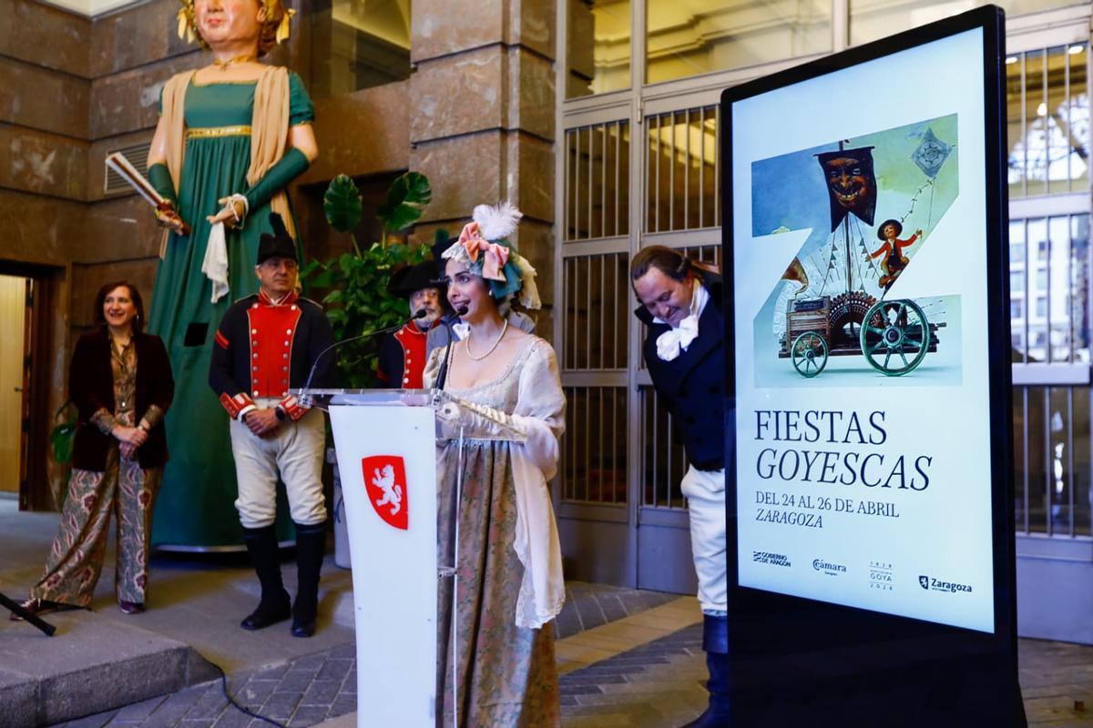 Las Fiestas Goyescas se han presentado este lunes en el Ayuntamiento de Zaragoza.