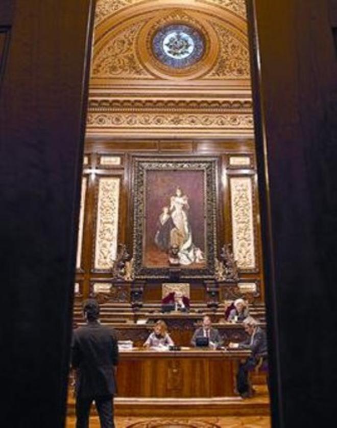 Un moment del ple de l’Ajuntament de Barcelona, divendres.