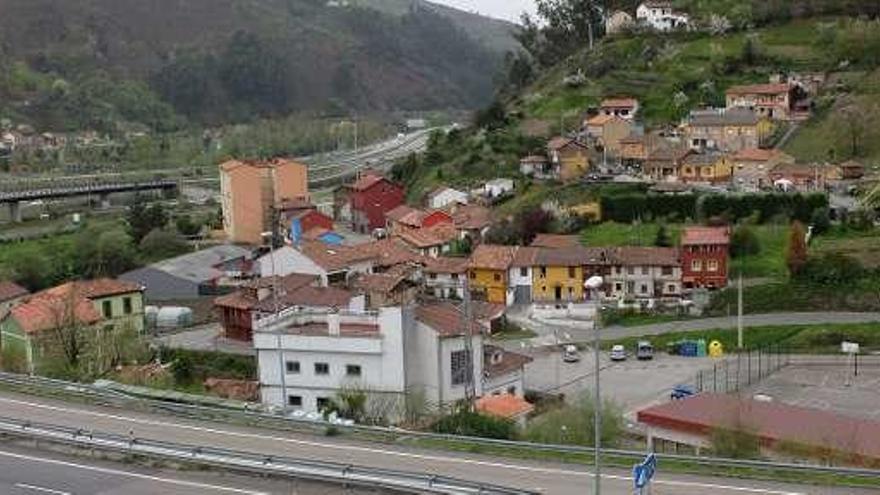 El barrio de La Peña, en Mieres.