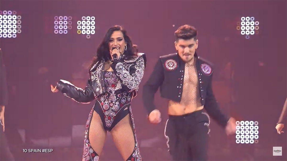Chanel en plena actuación de Eurovisión