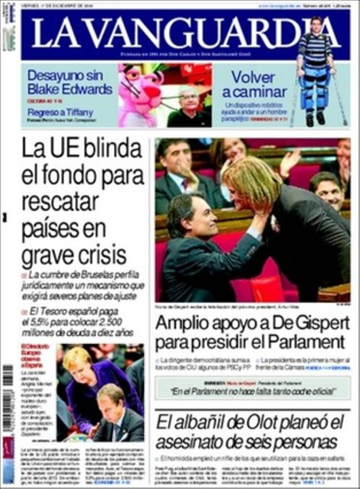 A dins, ’La Vanguardia’ ressalta que l’Hospital de Bellvitge estrena una tècnica endoscòpica per reconstruir la mama; que la cistella de Nadal serà una mica més barata aquest any; que els costos laborals cauen per primera vegada en 10 anys a Espanya; i que el preu del sòl es desploma un 20% per la frenada de la venda de pisos.