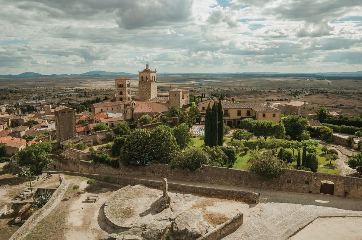 Vista de pájaro de Trujillo, en Cáceres