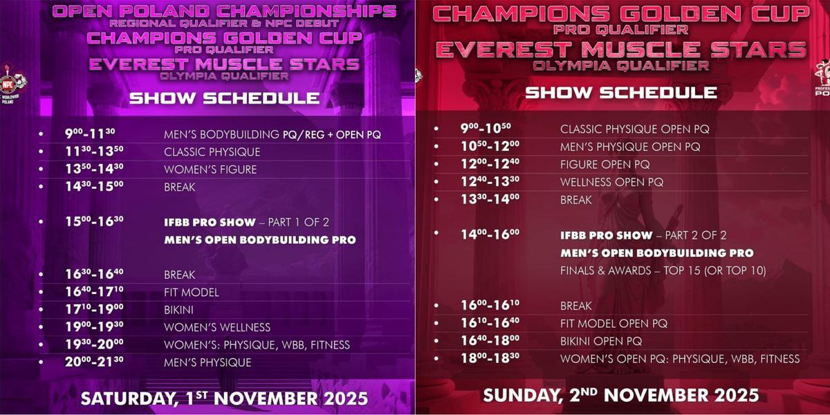 Horarios del Polonia Pro 2025