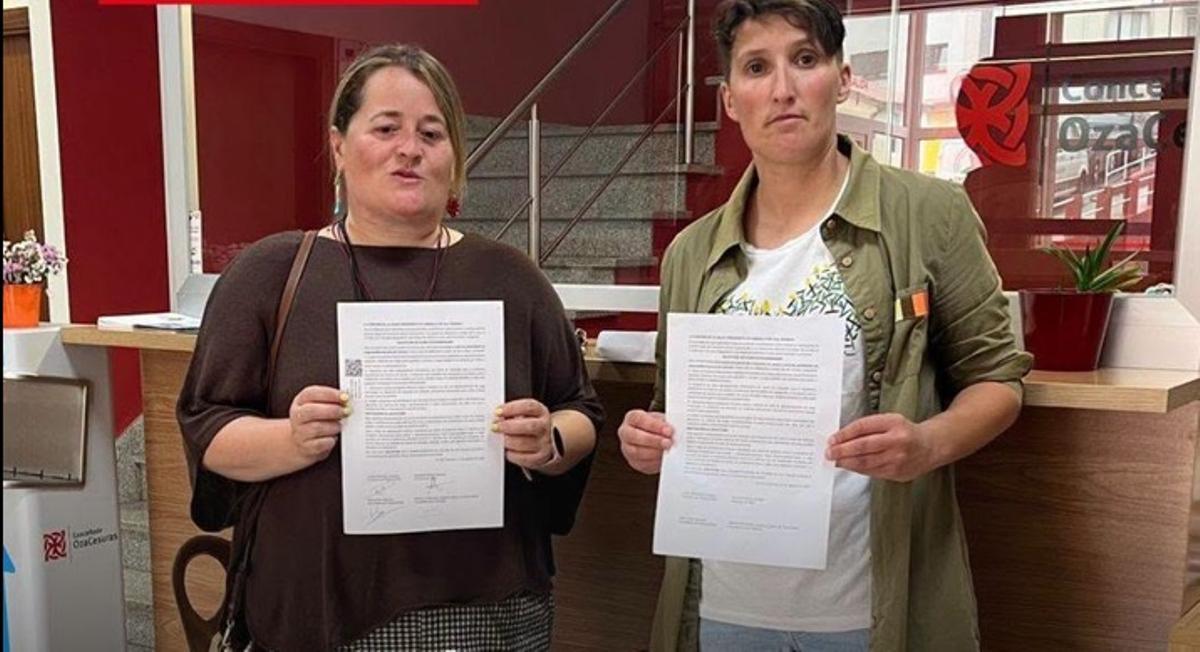 Las portavoces del BNG y PSOE presentan por registro en el Concello de Oza-Cesuras la solicitud de un pleno extraordinario.