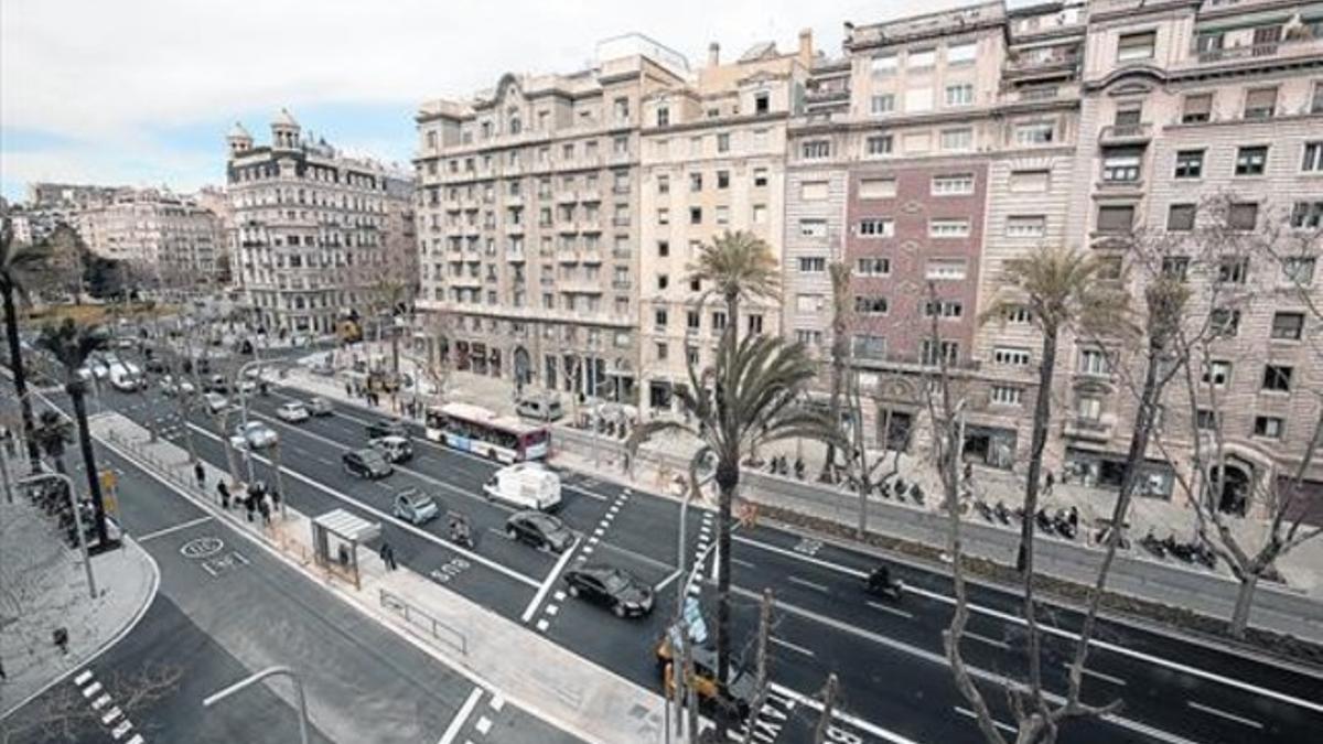 Tramo de la nueva Diagonal en la fase final de las obras, a principios de marzo.