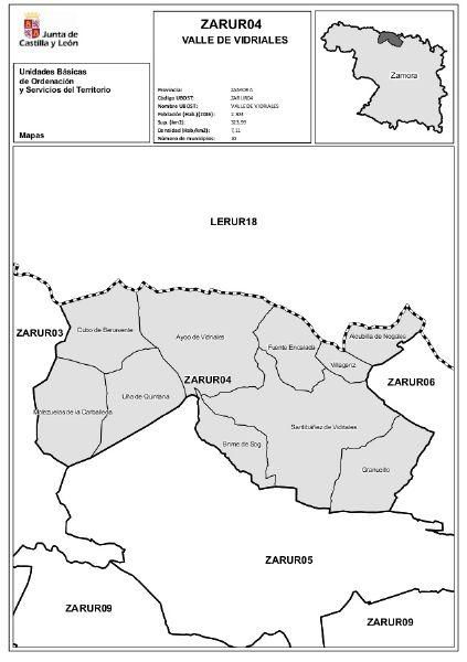 Mapa de las ubost en Zamora