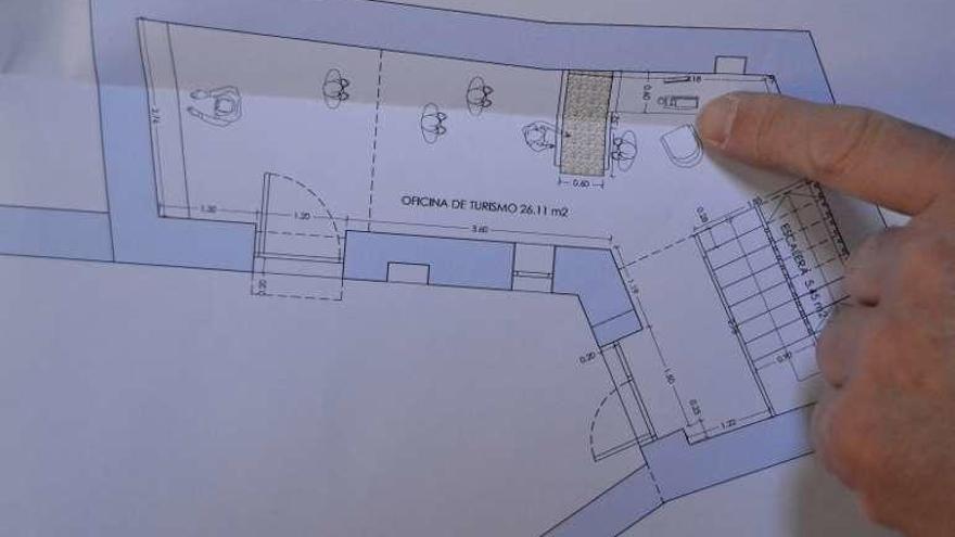 Plano del interior de la futura oficina de turismo de Villardeciervos.