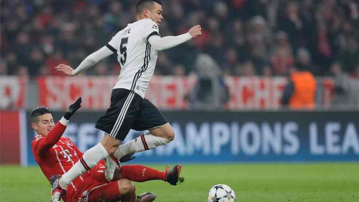 Pepe y James Rodríguez se vieron en el Besiktas - Bayern