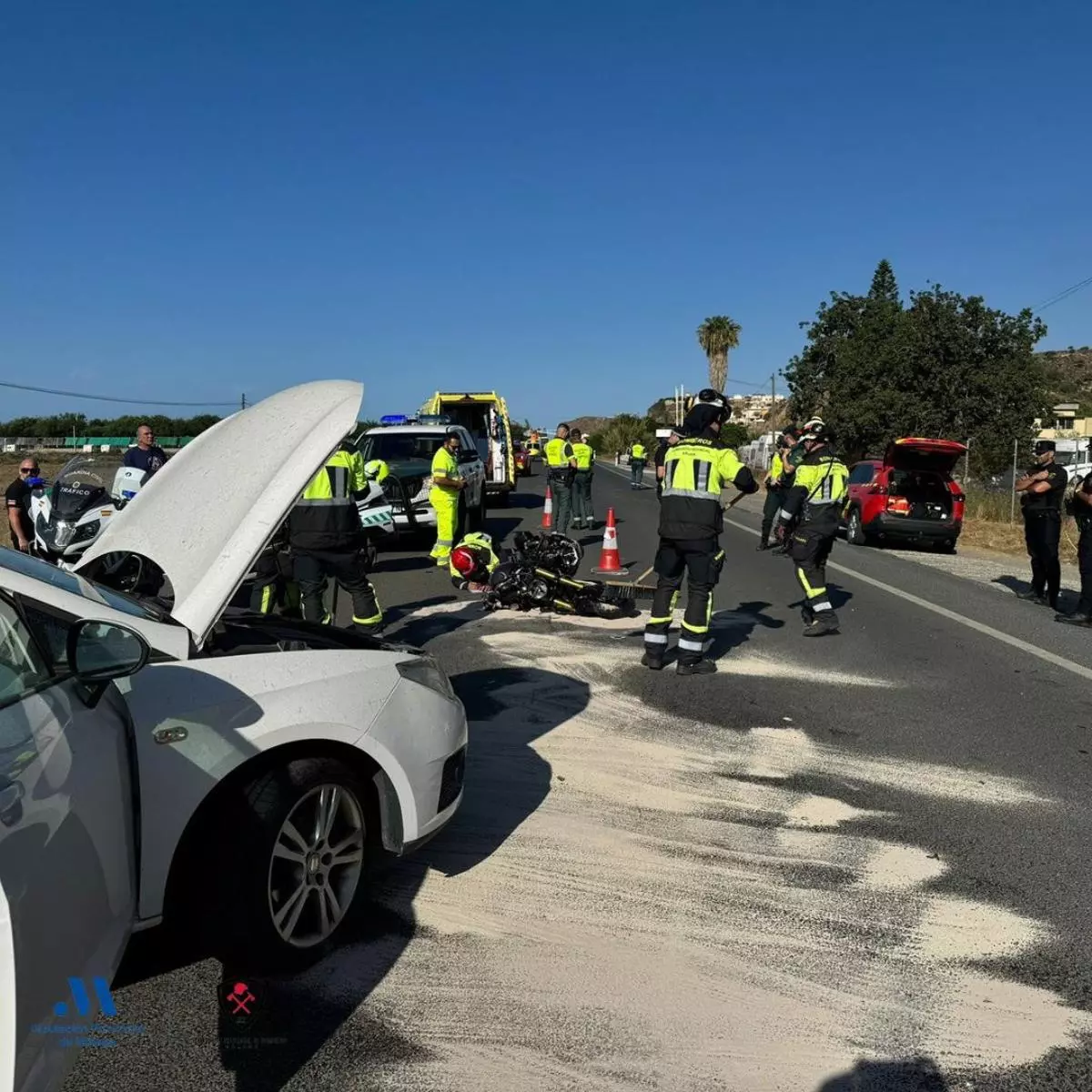 Herido un motorista tras un accidente en la N-340 en Vélez Málaga