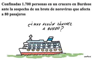 Confinadas 1.700 personas en un crucero en Burdeos ante la sospecha de un brote de norovirus que afecta a 80 pasajeros