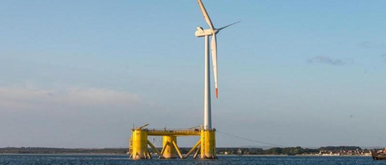 Aerogenerador del parqueKinkardine, obra de Cobra enEscocia.