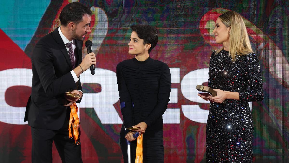 Álvaro Martín y María Pérez (con muleta) en la VI Gala Valores de SPORT