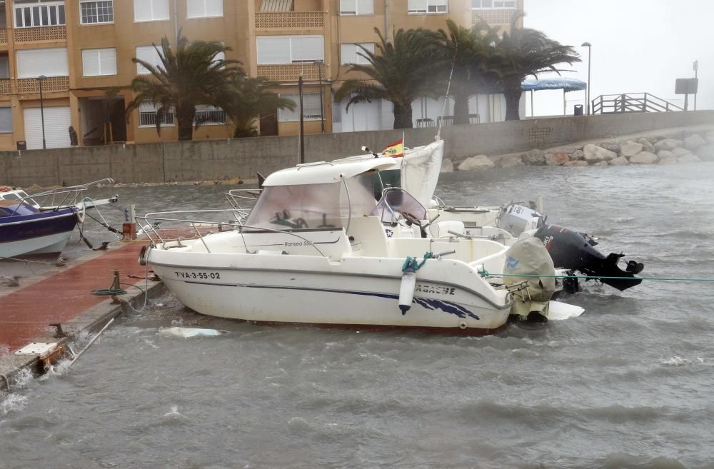 temporal maritimo y de viento en la ribera