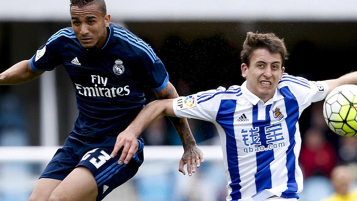 Danilo y Oyarzábal durante el último Real Sociedad - Real Madrid de la Liga 2015/16