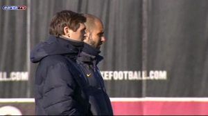 Tito Vilanova ha tornat als entrenaments per preparar el partit contra el Madrid d’aquest dissabte.