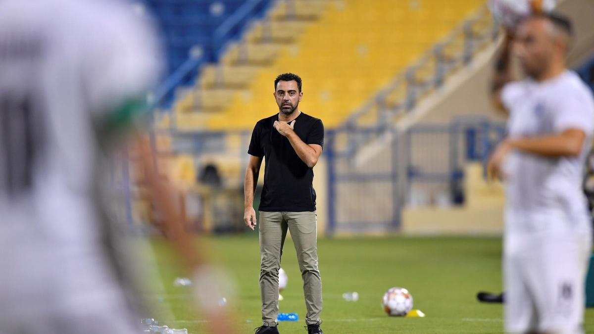 Xavi Hernández en un entrenamiento del Al-Sadd.