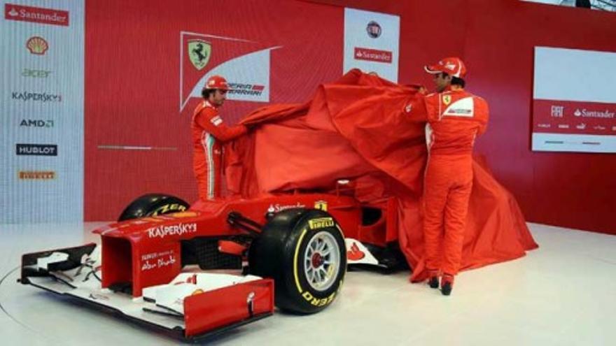 Alonso y Massa presentan el nuevo Ferrari