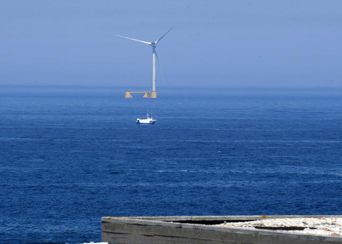 Una de las estructuras flotantes del WindFloat Atlantic.