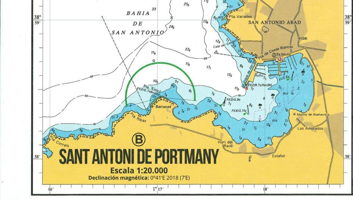 Portulano de la bahía de Sant Antoni de Portmany.