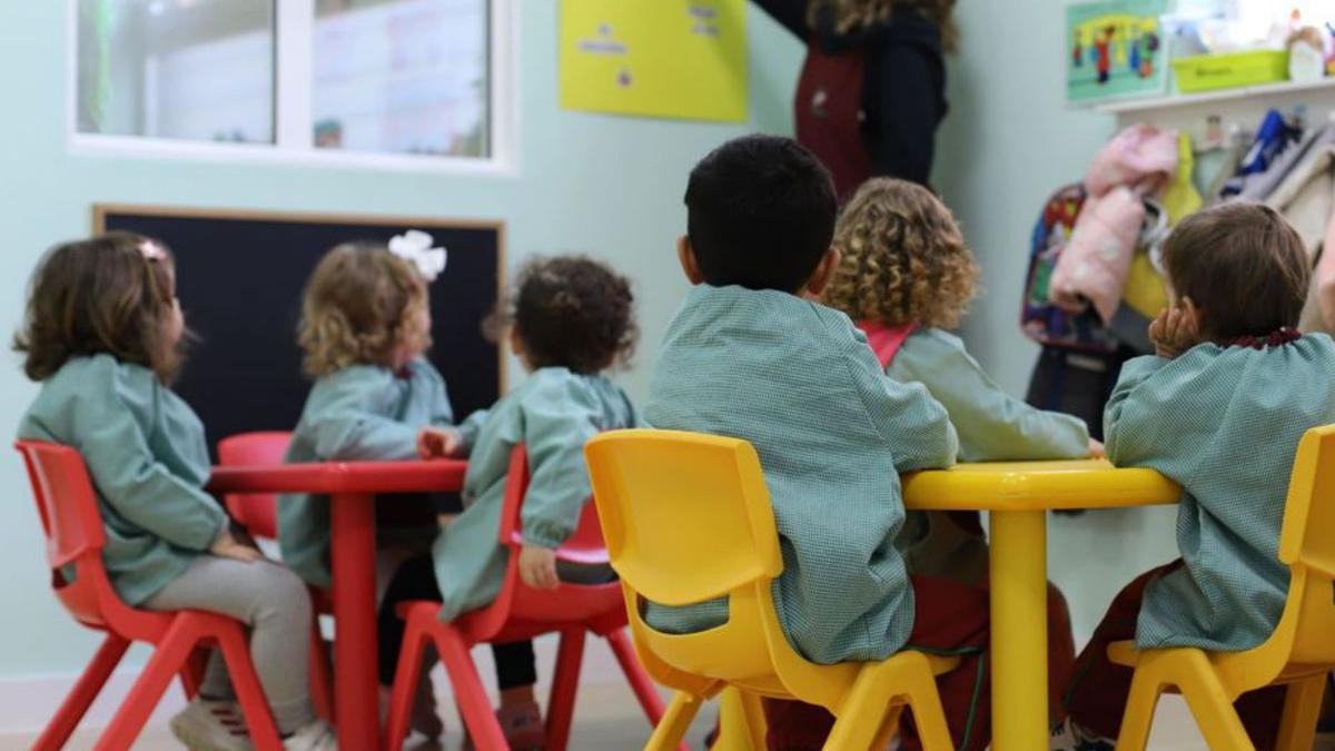 Alumnos en una escuela infantil de Murcia.