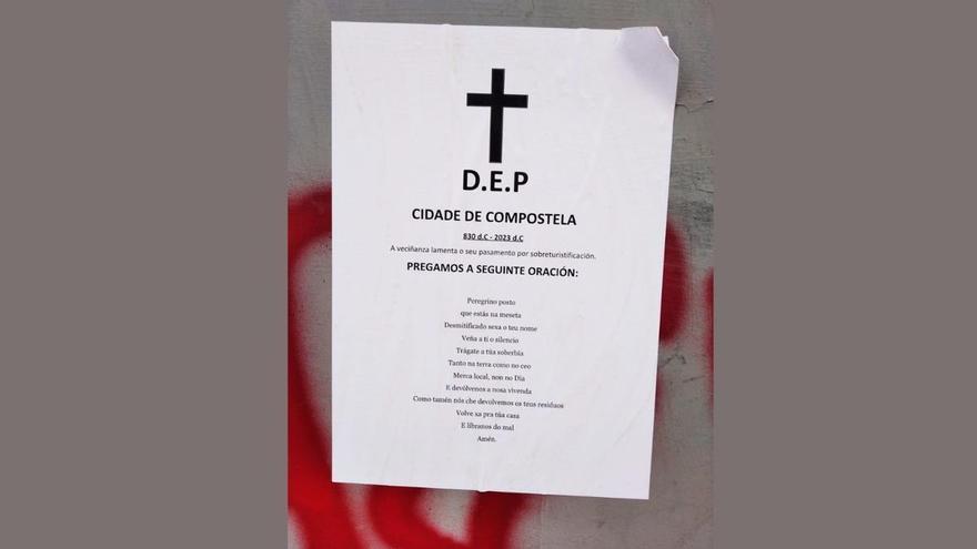 Así es el curioso y contundente manifiesto de los vecinos de Santiago en contra de la sobreturistificación: &quot;D.E.P.&quot;