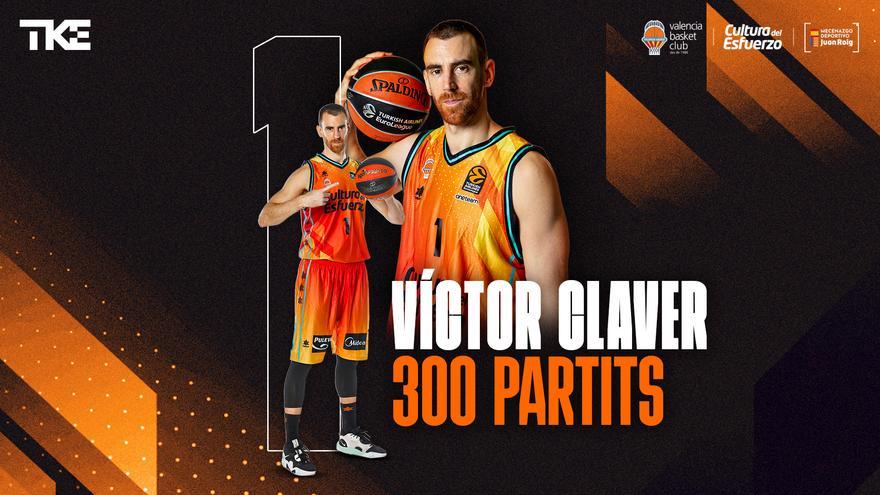 Víctor Claver alcanza los 300 partidos con el Valencia Basket