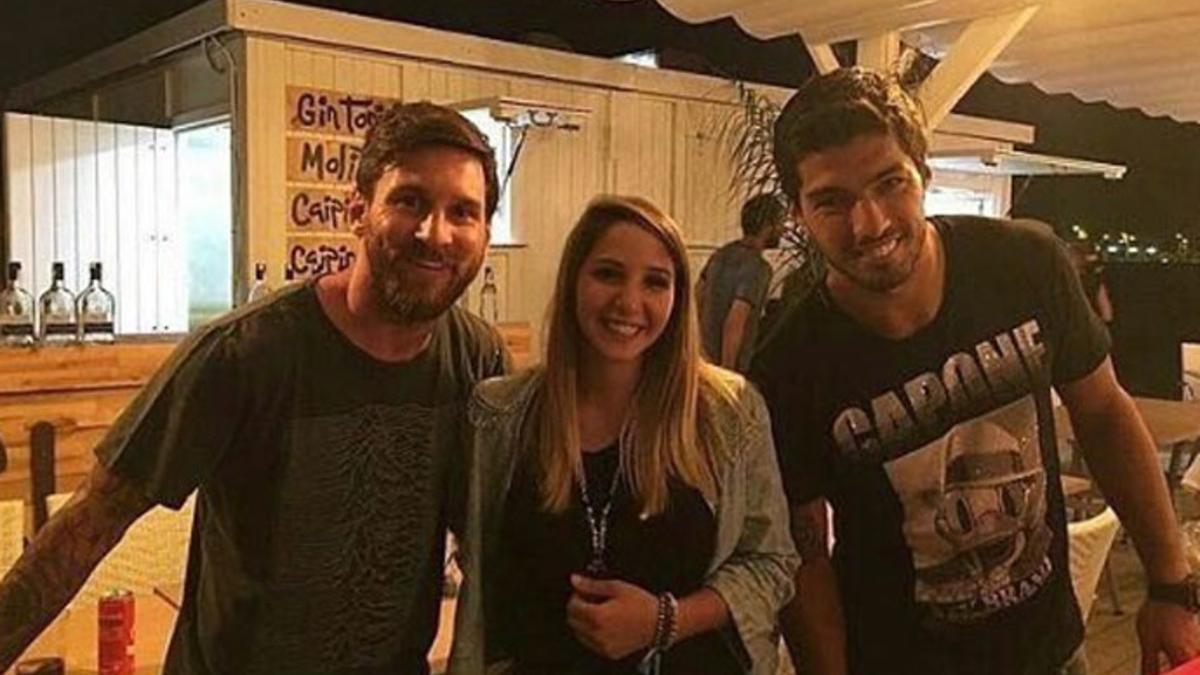 Messi, junto a Luis Suárez