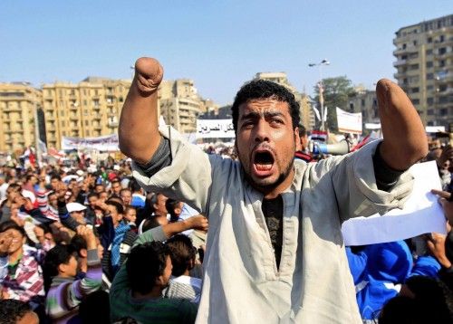 Manifestantes anit-Mursi en El Cairo