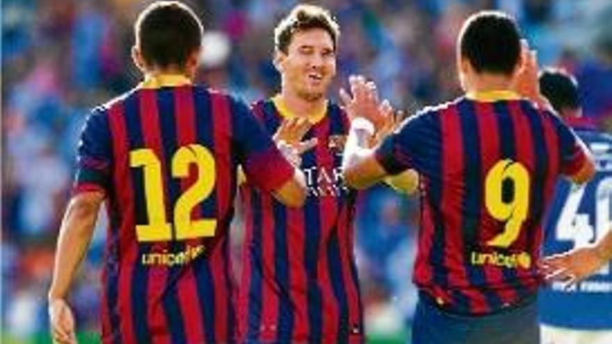 Messi celebra un gol marcat aquesta pretemporada.
