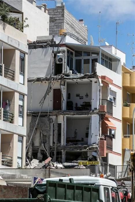 Derrumbe de un edificio de viviendas en Los Cristianos