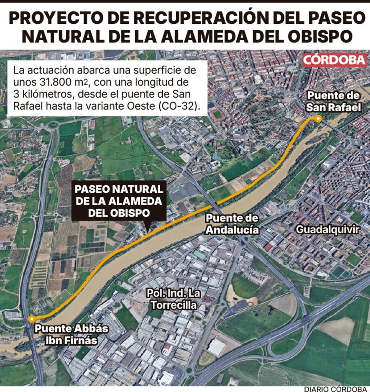 Proyecto de recuperación del paseo natural de la Alameda del Obispo.