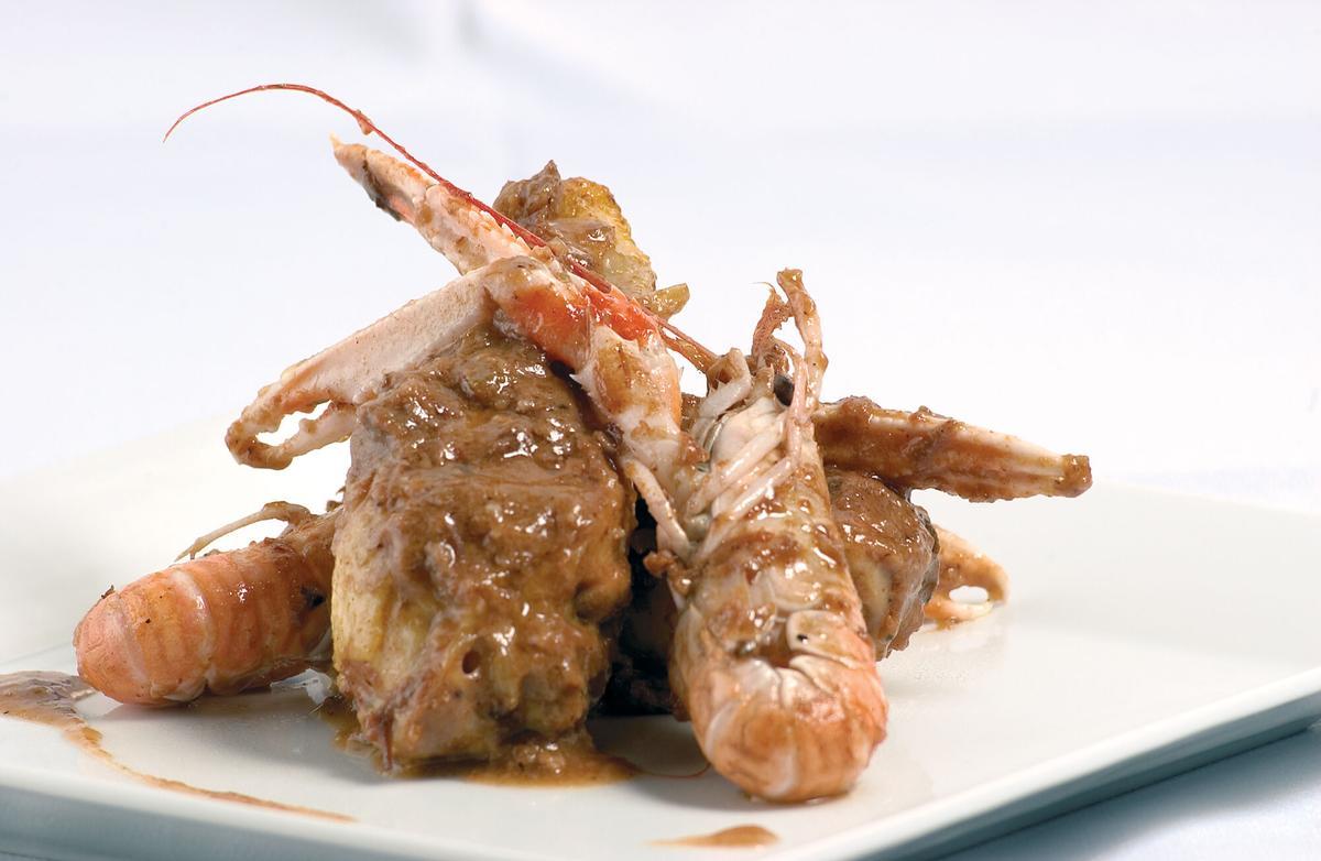 Pollastre amb escamarlans.