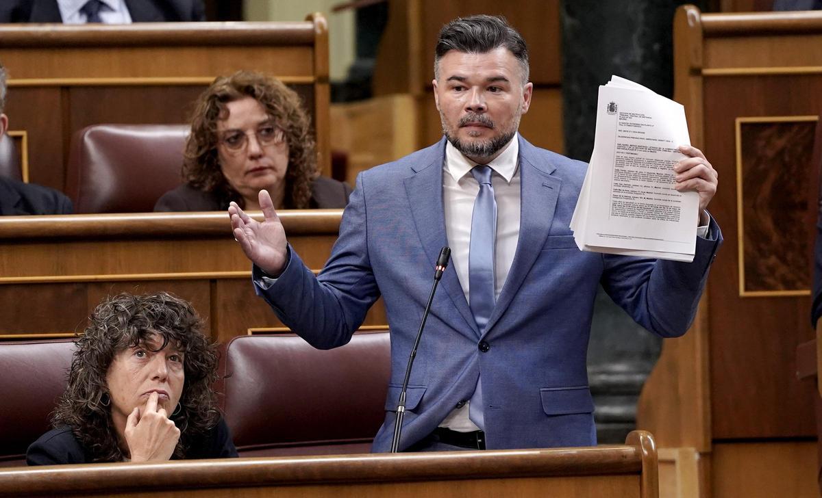 Gabriel Rufián, ERC. Sesión de control al Gobierno en el Congreso de los Diputados.