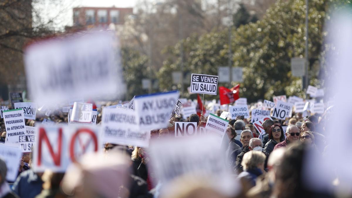 Manifestación en defensa de la sanidad pública convocada este domingo en Madrid