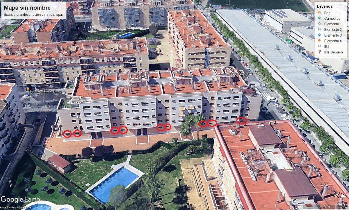 Vista por Google Maps de las rejilllas de ventilación donde irían las ventanas.