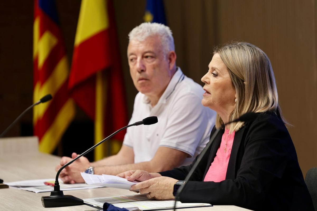 La consellera Ortí y el secretario autonómico McEvoy en la rueda de prensa