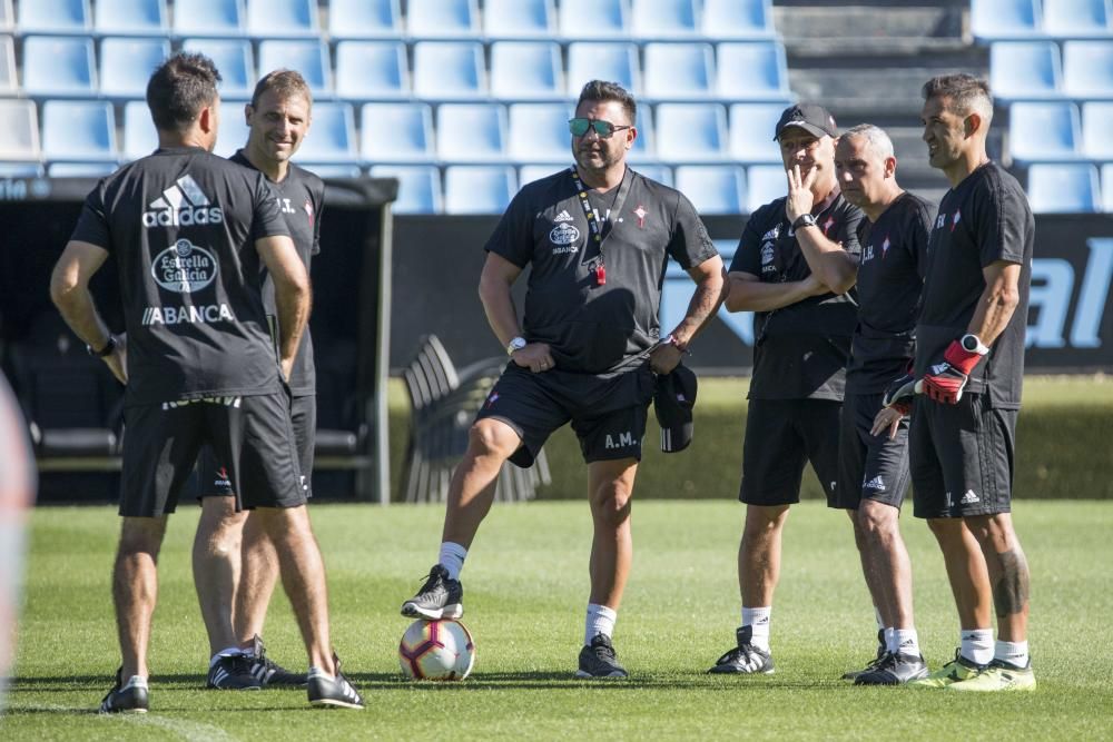 Entrenamiento del Celta a puerta cerrada