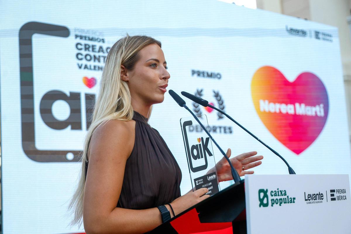 Nerea Martí, premiada en la categoria de Deportes.