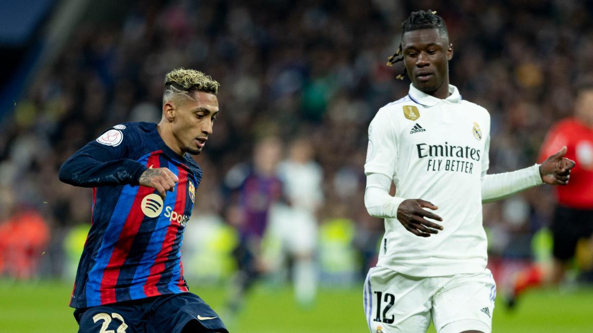 Raphinha y Camavinga en el clásico de Copa del Rey de 2023