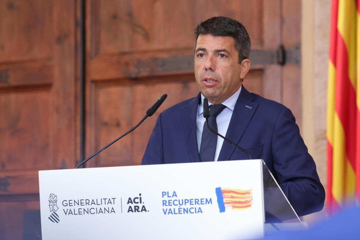 Carlos Mazón durante la presentación del plan del Consell.