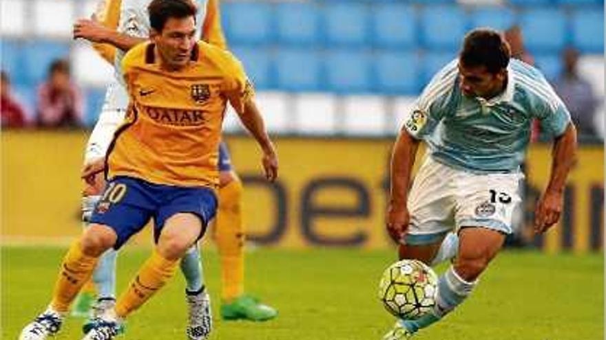 Leo Messi, a Balaídos, en un dels últims partits que va jugar abans de lesionar-se contra el Las Palmas.