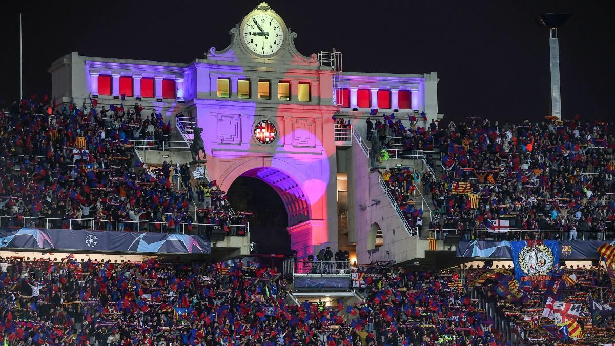 El Estadi Olímpic Lluís Companys de Montjuïc teñido de blaugrana