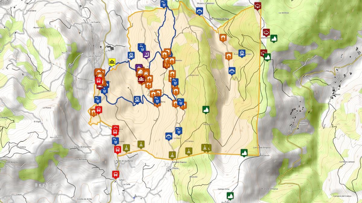 Mapa de la ruta por Baldornón.