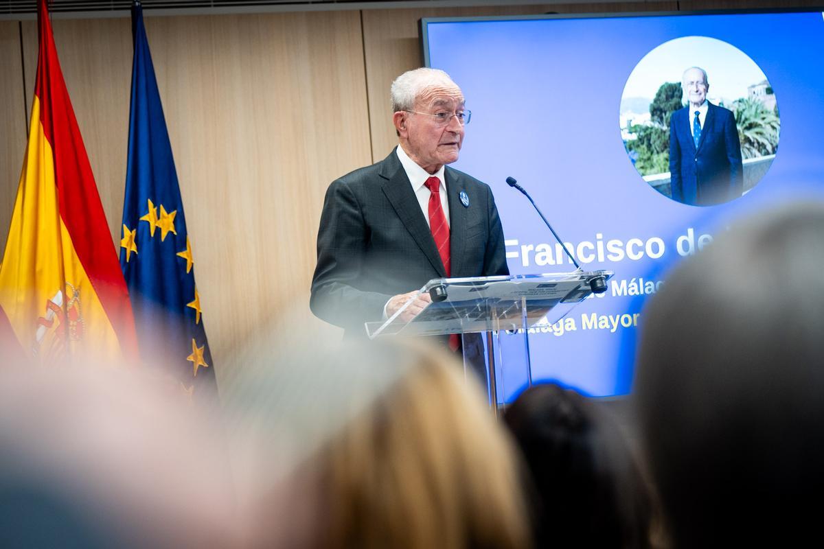 De la Torre, durante su discurso en Bruselas.