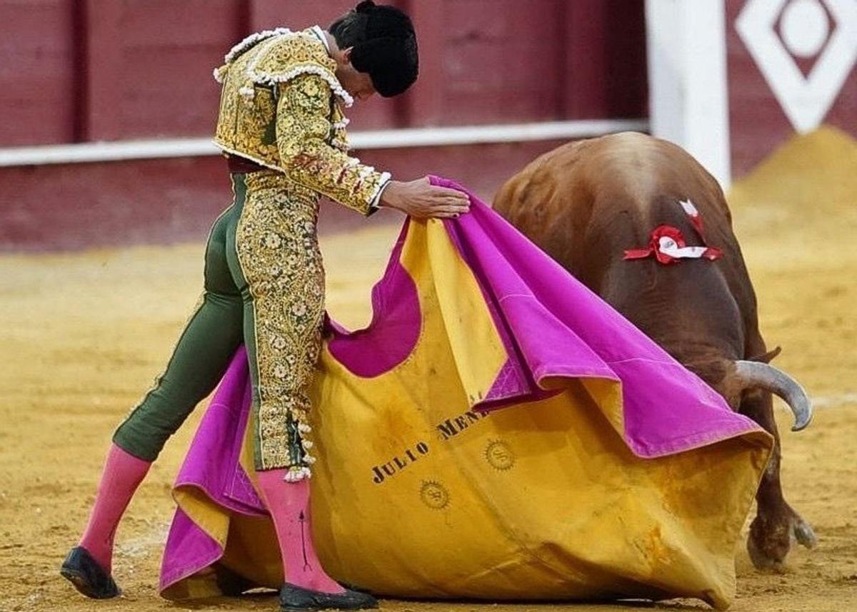 Arriba, Julio Méndez toreando a la verónica; abajo, dando una trincherilla. | C. T.